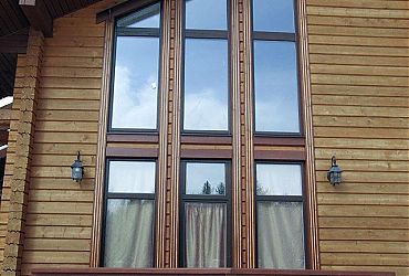 Изготовление дверей (массив бука, тонировка лак) + наличники окон и дверей Юкки